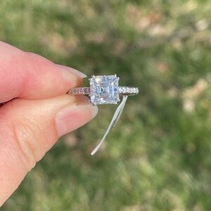 Asscher Cut Moissanite Ring